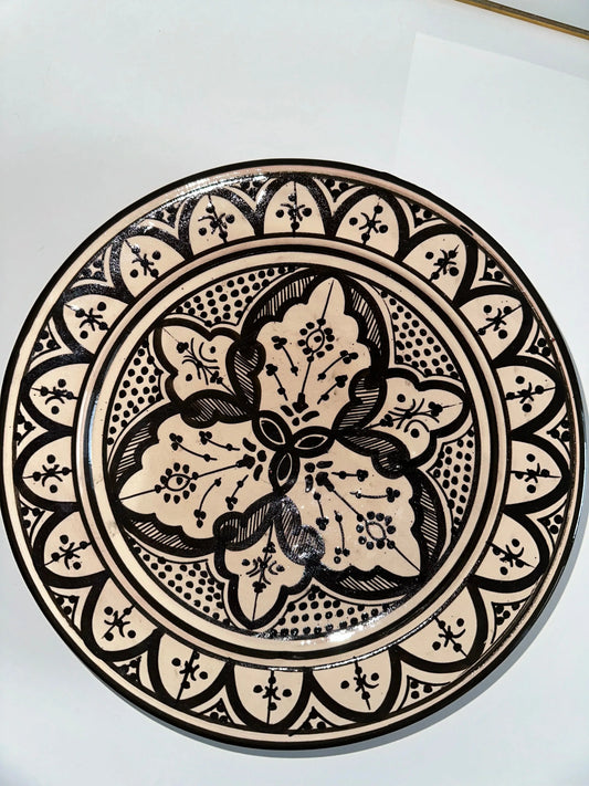 Grande assiette marocaine Etoile Noir